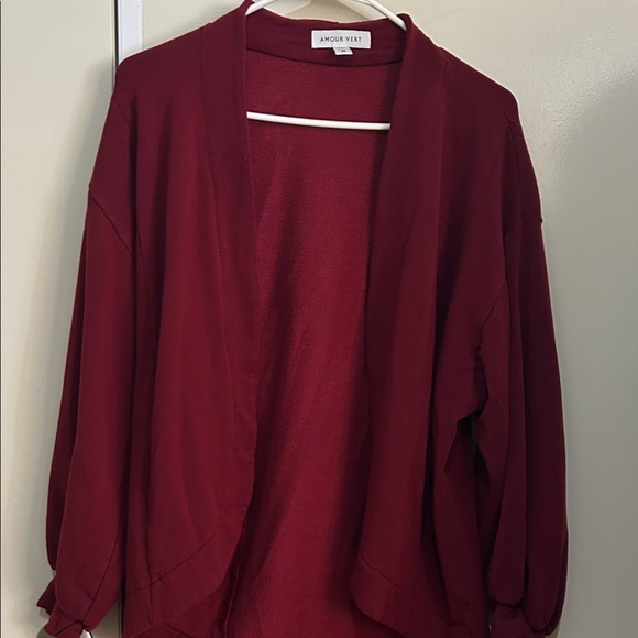 Amour Vert Sweaters - Amour Vert Deep Red Cardigan